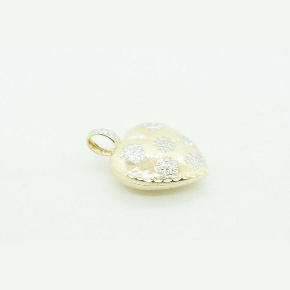 "Vintage Estate 14k Yellow Gold Heart Pendant - Women's Jewe